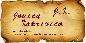 Jovica Koprivica vizit kartica